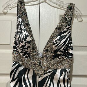 Jovani zebra print dress